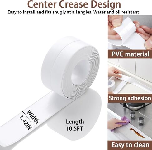 Caulk Tape, Toilet Caulk Strip, Toilet Sealer Around Toilet Base, Caulk Tape Waterproof Self Adhesive, Traditional Caulking Replacement, Caulking Tape for Bathroom, Bathtub, Floor Wall Edge Protector in Saudi Arabia