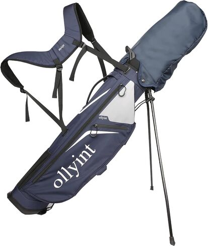 4 Way Divider Golf Stand Bag, Portable Golf Club Bags with Dual Straps, Lightweight Golf Carry Bag Includes Multiple Pockets, Rain Hood and Dust Cover, Blue in Saudi Arabia