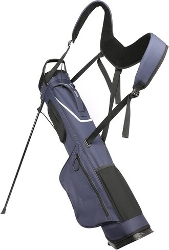 4 Way Divider Golf Stand Bag, Portable Golf Club Bags with Dual Straps, Lightweight Golf Carry Bag Includes Multiple Pockets, Rain Hood and Dust Cover, Blue in Saudi Arabia