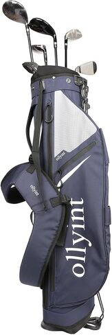 4 Way Divider Golf Stand Bag, Portable Golf Club Bags with Dual Straps, Lightweight Golf Carry Bag Includes Multiple Pockets, Rain Hood and Dust Cover, Blue in Saudi Arabia