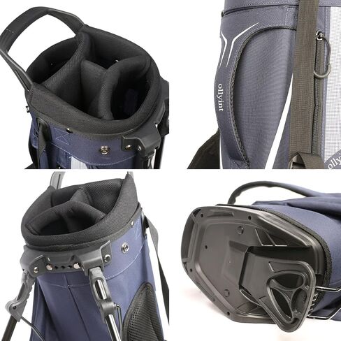 4 Way Divider Golf Stand Bag, Portable Golf Club Bags with Dual Straps, Lightweight Golf Carry Bag Includes Multiple Pockets, Rain Hood and Dust Cover, Blue in Saudi Arabia