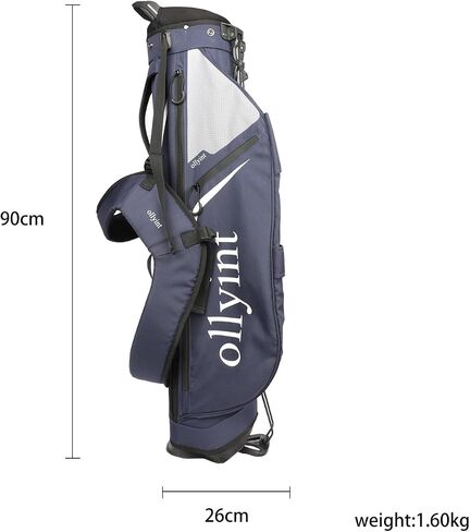 4 Way Divider Golf Stand Bag, Portable Golf Club Bags with Dual Straps, Lightweight Golf Carry Bag Includes Multiple Pockets, Rain Hood and Dust Cover, Blue in Saudi Arabia