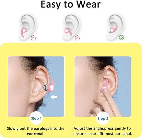 3 أزواج من سدادات أذن السباحة، سدادات أذن للسباحة مقاومة للماء وسدادات أذن من السيليكون قابلة لإعادة الاستخدام للسباحة والغوص وحمام السباحة والاستحمام وركوب الأمواج والتجديف، يوصى بها للأطفال بعمر 14 عامًا فما فوق in Kuwait