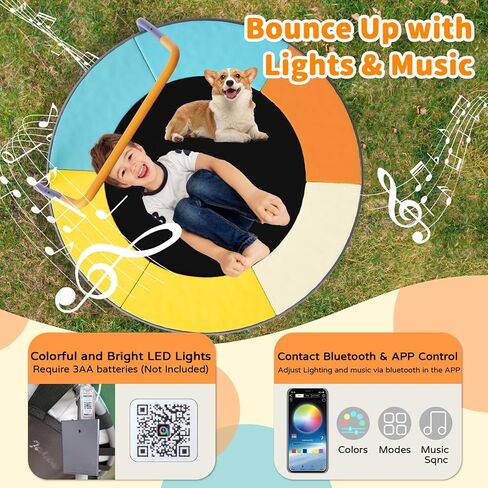 ترامبولين قابل للطي بطول 3أقدام للأطفال، ترامبولين صغير مقاس 91.44 سم مع إضاءة LED وموسيقى، ترامبولين ترفيهي للياقة البدنية في الأماكن المغلقة والخارجية مع مقود، بساط قفز للأطفال الصغار قابل لضبط الارتفاع، بحد أقصى 150 رطل in Kuwait