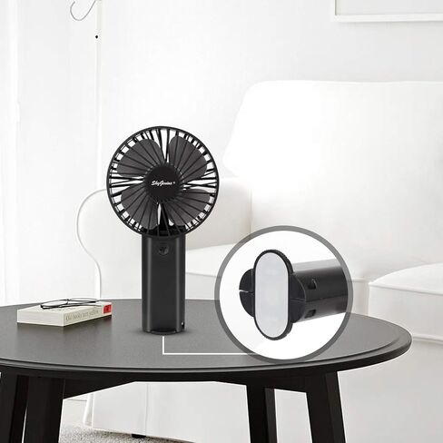 مروحة SkyGenius المحمولة المحمولة، بطارية قابلة لإعادة الشحن بقدرة 4000 مللي أمبير في الساعة/مروحة تبريد صغيرة تعمل عبر USB للمنزل والمكتب والسفر باللون الأسود in Kuwait