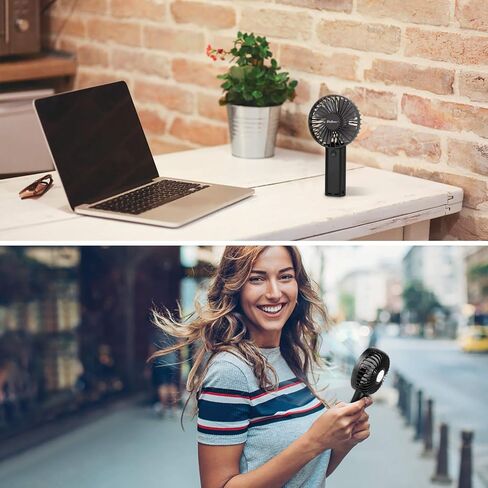 مروحة SkyGenius المحمولة المحمولة، بطارية قابلة لإعادة الشحن بقدرة 4000 مللي أمبير في الساعة/مروحة تبريد صغيرة تعمل عبر USB للمنزل والمكتب والسفر باللون الأسود in Kuwait