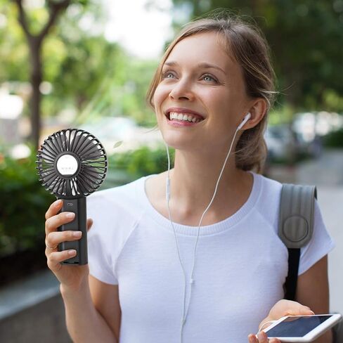 مروحة SkyGenius المحمولة المحمولة، بطارية قابلة لإعادة الشحن بقدرة 4000 مللي أمبير في الساعة/مروحة تبريد صغيرة تعمل عبر USB للمنزل والمكتب والسفر باللون الأسود in Kuwait