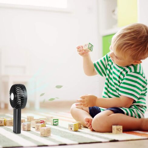 مروحة SkyGenius المحمولة المحمولة، بطارية قابلة لإعادة الشحن بقدرة 4000 مللي أمبير في الساعة/مروحة تبريد صغيرة تعمل عبر USB للمنزل والمكتب والسفر باللون الأسود in Kuwait