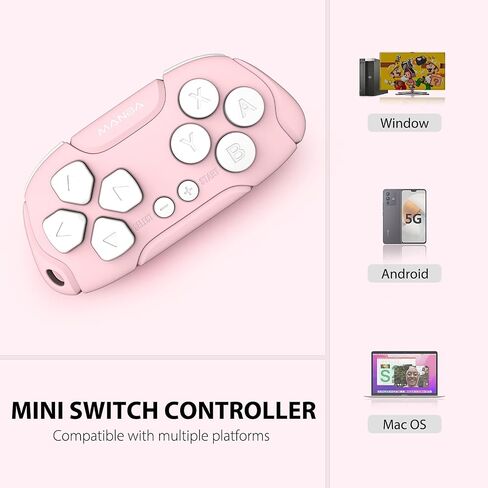 وحدة تحكم Manba Mini اللاسلكية، جهاز تحكم Anki للتحكم عن بعد للتبديل/OLED، Windows، MacOS وAndroid مع كابل وحزام، مصمم للألعاب الكلاسيكية (أسود) in Saudi Arabia