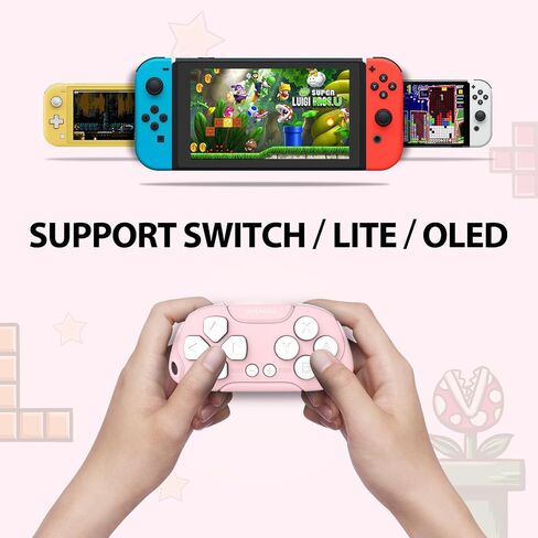 وحدة تحكم Manba Mini اللاسلكية، جهاز تحكم Anki للتحكم عن بعد للتبديل/OLED، Windows، MacOS وAndroid مع كابل وحزام، مصمم للألعاب الكلاسيكية (أسود) in Saudi Arabia