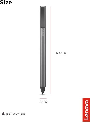 Lenovo USI Stylus Pen, Chrome OS Support, 4,096 Levels of Pressure Sensitivity, 150 Days Battery Life, AAAA Battery, Works with Chromebook, GX81B10212,Grey in Kuwait