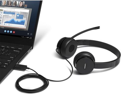 لينوفو سماعة راس ستيريو بمنفذ USB 100 in Saudi Arabia