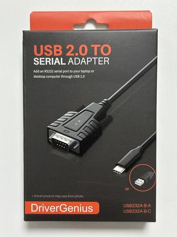 محول DriverGenius USB232A-B-C، USB C إلى Serial RS232 DB9 مع 3 مصابيح LED - Windows 11 وmacOS 14 Sonoma (3 أقدام/1 متر) in Kuwait