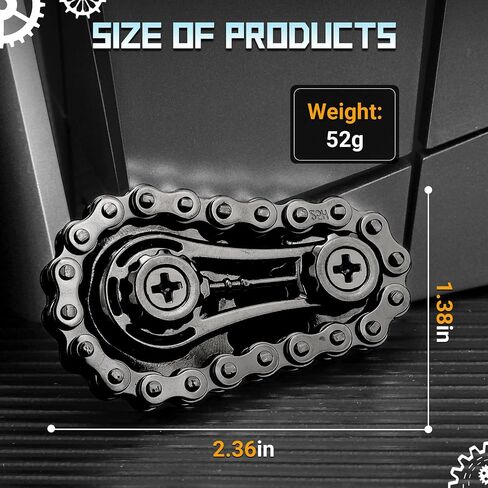 Sprocket Fidget Chain Bike Spinner Toy for Kids Adults, Christmas Stocking Stuffer for boy Man, EDC Novelty Hand Finger Spinner Desk Toy for Stress Relief, Cool Halloween Party Favor in Kuwait