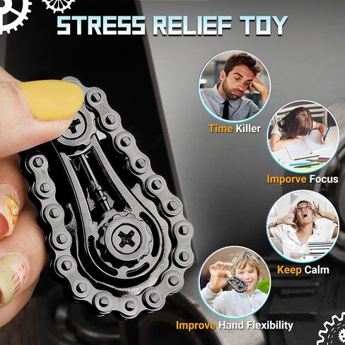 Sprocket Fidget Chain Bike Spinner Toy for Kids Adults, Christmas Stocking Stuffer for boy Man, EDC Novelty Hand Finger Spinner Desk Toy for Stress Relief, Cool Halloween Party Favor in Kuwait