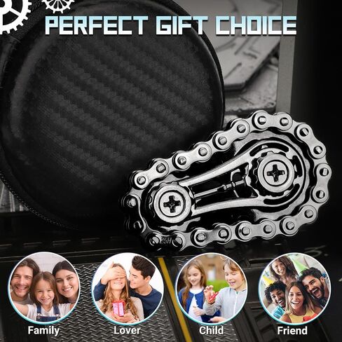 Sprocket Fidget Chain Bike Spinner Toy for Kids Adults, Christmas Stocking Stuffer for boy Man, EDC Novelty Hand Finger Spinner Desk Toy for Stress Relief, Cool Halloween Party Favor in Kuwait