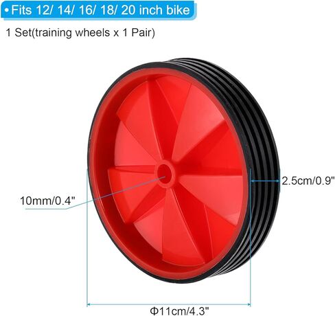 عجلات تدريب الدراجة من باتيكل، زوج واحد من عجلات مساعدة الدراجة، عجلات بديلة لأدوات التدريب على التوازن لدراجة الفتيات، أسود in Kuwait