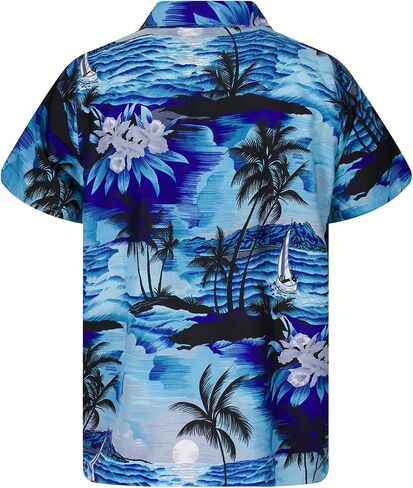 KING KAMEHA Funky Hawaiian Shirt, Shortsleeve, Surf, Yellow Brownish, XL in Saudi Arabia