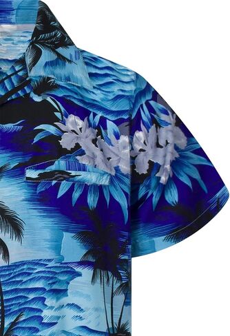 KING KAMEHA Funky Hawaiian Shirt, Shortsleeve, Surf, Yellow Brownish, XL in Saudi Arabia