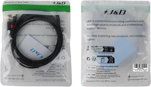 J&D 3.5mm to Dual 1/4 TS Stereo Breakout Cable, Gold Plated Audiowave Series 3.5mm 1/8 inch TRS Female to 2X 6.35mm 1/4 inch TS Male Mono Audio Cable Splitter for Spekers, Amplifiers, Mixs, 3 Feet in Kuwait