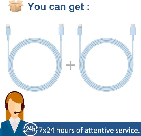 iPhone Fast Charger Lightning Cable [MFi Certified] 2-Pack USB-C to Lightning Cable (6.6Ft) Fast Charging Compatible with iPhone14/14 Plus/14 Pro/14 Pro Max/13/13pro/12/12 Pro/12 Pro/iPad(Pink) in Kuwait