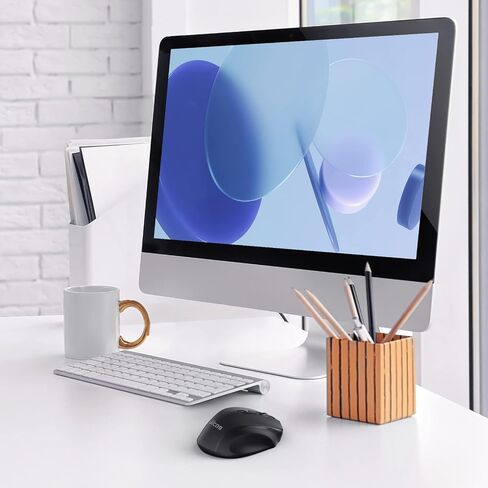 Wireless Mouse, 2.4G Ergonomic Computer Mouse with USB Receiver, 5 Adjustable DPI Levels, Mobile 2400DPI USB Mouse for Laptop Chromebook Notebook MacBook Computer, Black in Saudi Arabia