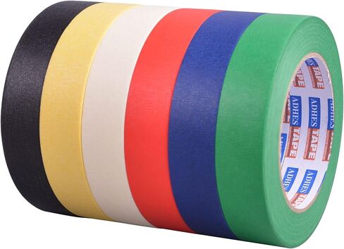 Colored Masking Tape Painters Tape Painting Tape Rolls, Art Paper Tape, for Labeling, DIY Decorative, 1 Inch X 55 Yds, 6 Roll in Saudi Arabia