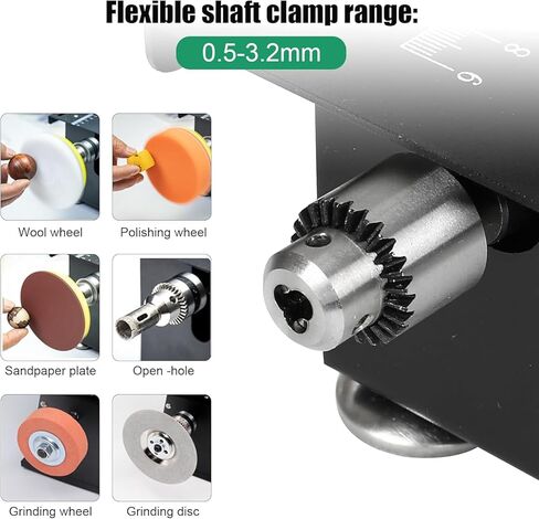 منشار طاولة صغير، مناشير طاولة محمولة متعددة الوظائف بقدرة 100 وات، 7 سرعات قابلة للتعديل، زاوية 90 درجة قابلة للتعديل، عمق القطع 16 مم مع 4 شفرات عمود مرن والمزيد من الملحقات لقطع الخشب والبلاستيك والأكريليك in Kuwait