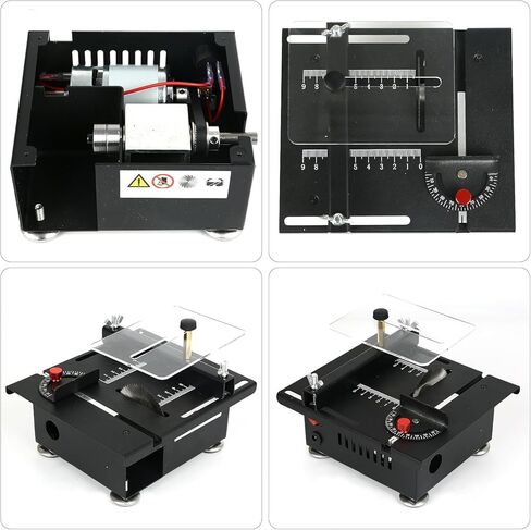 منشار طاولة صغير، مناشير طاولة محمولة متعددة الوظائف بقدرة 100 وات، 7 سرعات قابلة للتعديل، زاوية 90 درجة قابلة للتعديل، عمق القطع 16 مم مع 4 شفرات عمود مرن والمزيد من الملحقات لقطع الخشب والبلاستيك والأكريليك in Kuwait