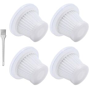 4 Pack Car Vacuum Filter Replacement Compatible with KMM Handheld Car Vacuum Cleaner, Model LT-117C, Washable Hepa Filter for Car, Home, Office, Pet