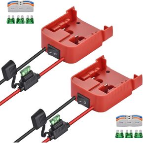 Power Wheels Adapter for Milwaukee M18,18V Power Wheels Battery Conversion Kit with Switch, Fuse & Wire Terminals, 12AWG Wire, Power Connector for DIY Rc Car Toys and Robotics