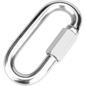 4.16" 316 Heavy Duty Stainless Steel Screw Chain Quick Links, Carabiner, 2500 LBS Capacity, Large Opening Chain Connector for Big Chain Connecting, Hammock Hanging, Hiking, Camping,1 Pc