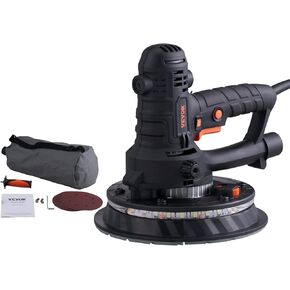 VEVOR Drywall Sander 750W, Electric Drywall Sander Variable Speed 800-1750 RPM, Foldable Sheetrock Sander with Telescope Handle, Electric Sander with LED Strip Light and Vacuum Bag, Wall Sander