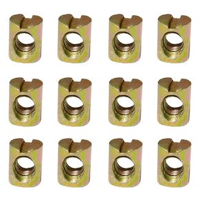 M6x10mmx13mm metric M6 cylindrical nut cross pin slotted nut screw headboard chair furniture hardware replacement kit, connecting wood, wooden boards, cabinets (12PCS)