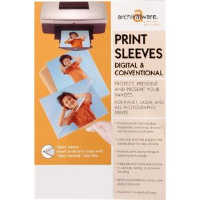 Archivalware Digital Output Sleeving, Archival 3 mil Polypropylene Print Protectors, A4, 8-1/2x11", Sealed on One Side, Pack of 25