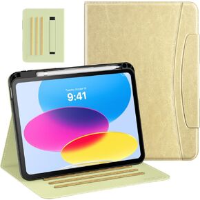 MoKo for iPad 10th Generation Case iPad 10.9 Inch Case 2022 with Pencil Holder, Multi-Angle Viewing iPad Case 10th Generation with Soft TPU Back Hand Strap for iPad 10th Gen 2022, Marble Purple
