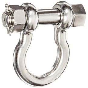 Indusco SH058IM08 Stainless Steel 316 Bolt and Nut Anchor Shackle, 4000 lbs Working Load Limit, 5/8" Size