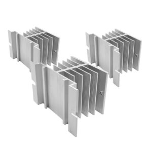 Aluminum SSR Heat Sink, Solid State Relay Silver Radiator for Single Phase Dissipation, 3PCS (10A-40A)