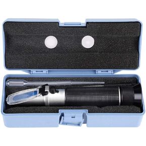 Meter Refractometer, Professional Handheld Alcohol 0-80% Test Refractometer Tester Refractometer Hydrometer with Automatic Temperature Compensation Function for Brewing Beer Wort
