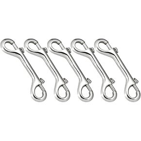 PROTEUS Stainless Steel Double End Bolt 4-1/2 inch (115mm), Keyring, Snap Bolt, Trigger Chain Clip, Pack of 5