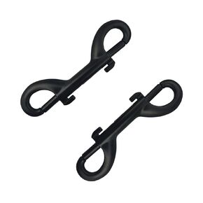 2Pcs 4.6-inch Double Ended Snap Hooks, Silver Heavy Duty Double-Ended Bolt Snap Hook Double Sided Clip Zinc Alloy Metal Trigger Clip Snap Hook for Chain Latch Dog Leash Pet Feed Bucket, SATONBEYI