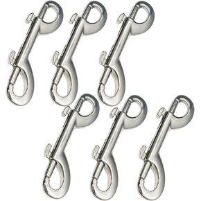 6 pcs 2.7 Inch Zinc Alloy Double Ended Bolt Snap Hooks Trigger Clips for Linking Connecting Chains Rope Leash Collar