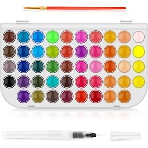 Watercolor Paint Set, 48 Colors Watercolors Painting Kit Washable Water Colors with 10 Paint Brushes, Brush Pen, Palette, Drawing Pad, Arts and Crafts Painting Supplies Art Set for Kids Adults Artist