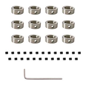12pcs 5/16" Bore Shaft Collars Sets Zinc Plated Solid Steel Screw Style 8mm Bore Lock Collars with 5/16" Bore Size,5/8" Outer Diameter, and 5/16" Width for Automotive and Industrial Use