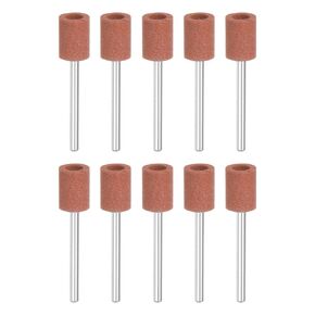 50pcs Mounted Grinding Wheel Concave Heads, 10mm Metal Grinder Bits with Shank for Rotary Tools, Metal Working and Engraving, Brown