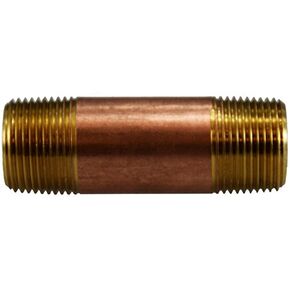 Midland 40-082 Brass Nippple, 2" Length, 3/4" Diameter,