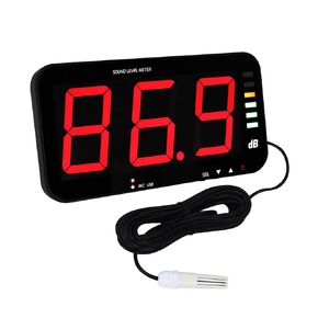Decibel Meter Data Logger,13" HD Screen Wall Hanging Sound Level Meter Noise Decibel Reader with 16.4ft Sound Sensor & Alarms Output,Rechargeable Sound Noise Meter for Classroom Home Public Area