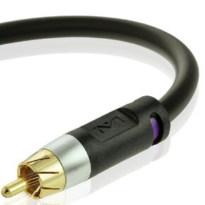 كابل مضخم الصوت من سلسلة Mediabridge ULTRA (4 أقدام) - محمي مزدوج مع موصلات RCA إلى RCA مطلية بالذهب - أسود