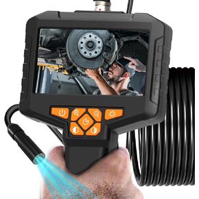 Inspection Borescope, 4.3" Endoscope Camera with Light, 1080 HD Screen, IP67 Waterproof Borescope, Drain Pipe Scope Camera with 16.5ft Semi-Rigid Cord, Borescope Camera with Light, Snake Camera