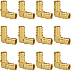 Pex Fittings 3/4 Inch, SUNGATOR 10 PCS 3/4 Pex Elbow 90, 3/4" Pex Elbow Fittings Set, Pex Fittings 3/4 Inch for Pex Pipe, No Lead Brass, ASTM F1807